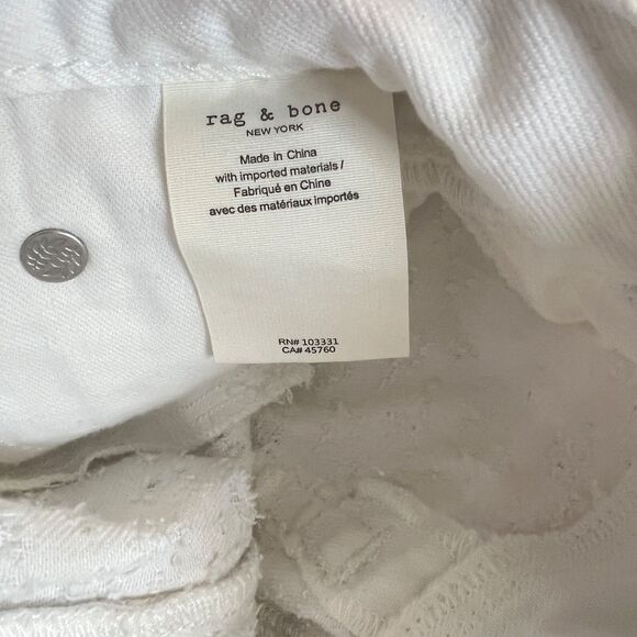 Rag & Bone Kayla Miniskirt Size 24 White Tweed Denim - Picture 5 of 8